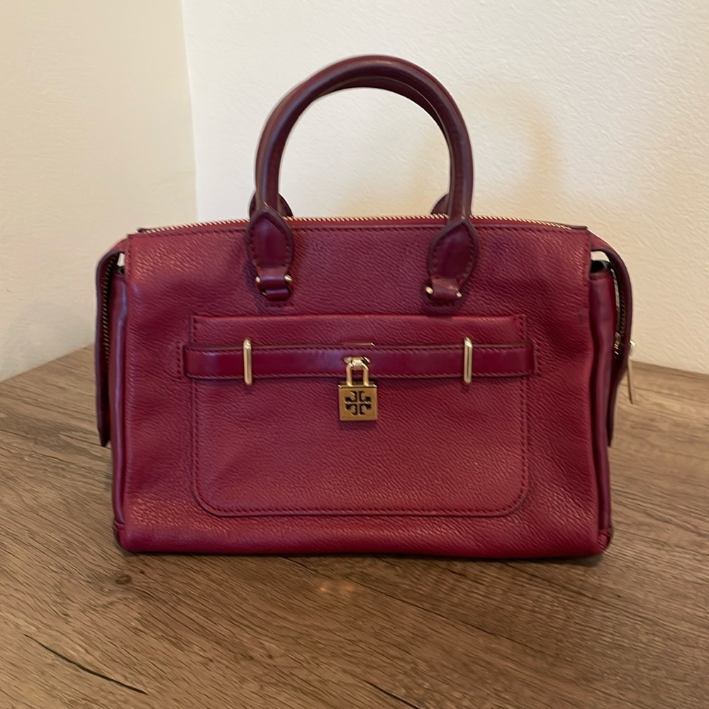 Tory Burch Burgundy Leather Handbag